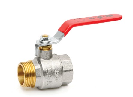 ROBINET A BOISSEAU SPHERIQUE MALE/FEMELLE POIGNEEE PLATE