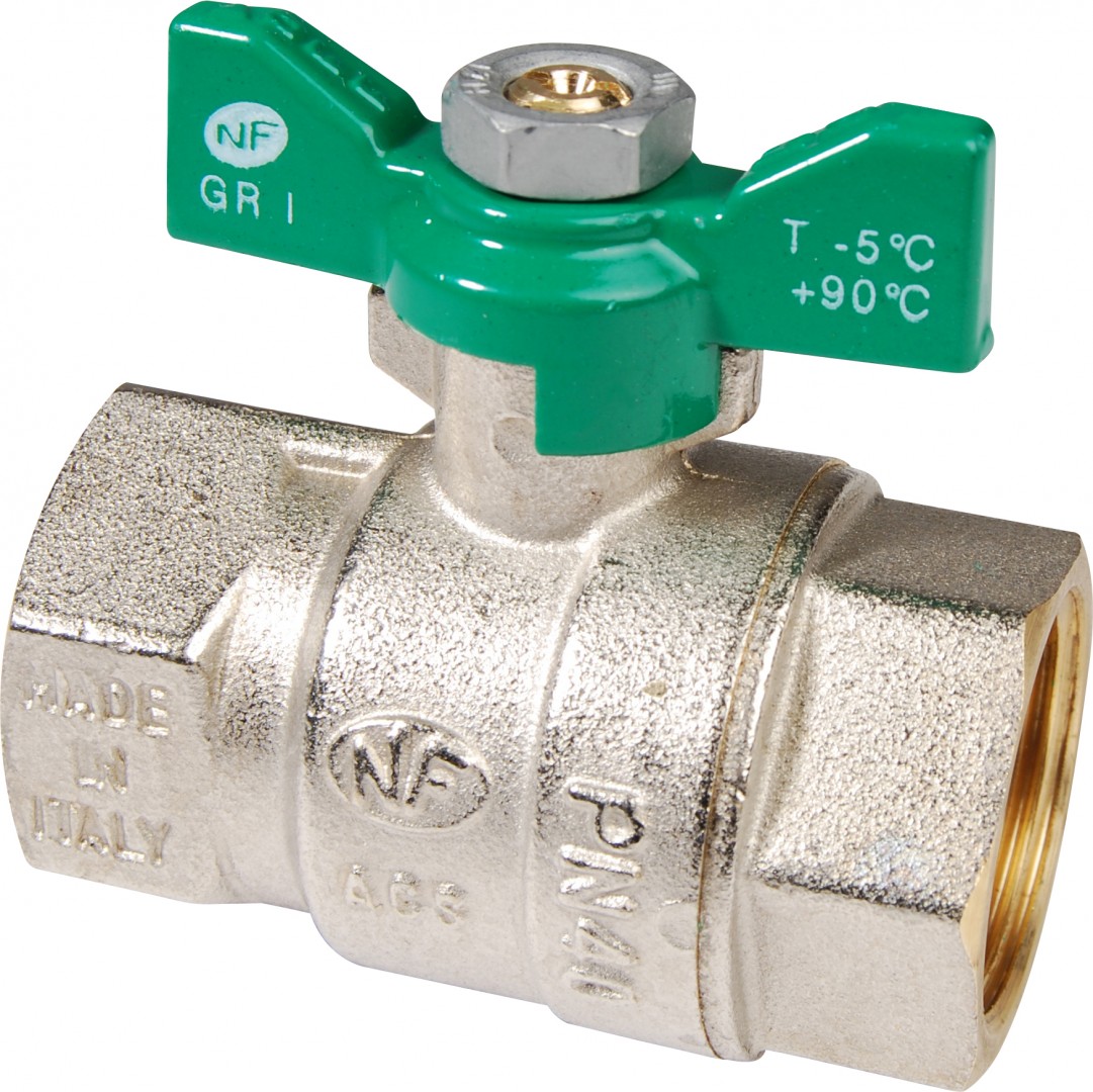 ROBINETS A BOISSEAU SPHERIQUE FEMELLE/FEMELLE POIGNEE PAPILLON -NF-