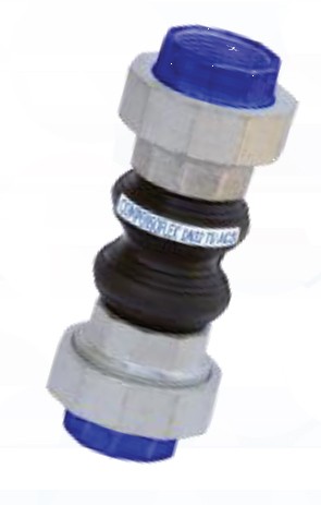 MANCHON ANTIVIBRATOIRE À RACCORDS UNION GALVANISÉS DOUBLE ONDE