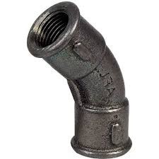 COUDE FONTE NOIR GRAND RAYON F/F 45°