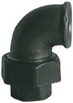 COUDE UNION À JOINT PLAT F/F FONTE NOIR