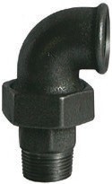 COUDE UNION À JOINT PLAT M/F FONTE NOIR
