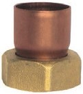 RACCORD LAITON DROIT DEUX PIÉCES DOUILLE CUIVRE À BRASER