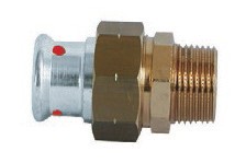 Union mâle à visser a sertir électrozingué 